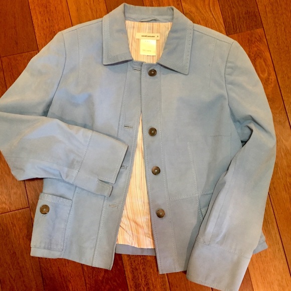 Rene Lezard Jackets & Blazers - Rene Lezard leather blue jacket size 40 NEW